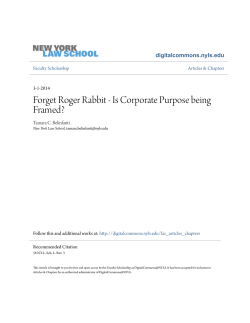 Forget Roger Rabbit - Is Corporate Purpose being Framed?