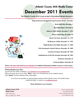 December 2011 Events - Atlantic County AVA