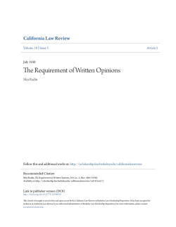 The Requirement of Written Opinions