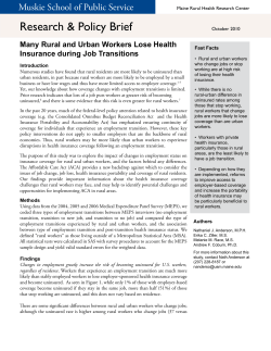 Many Rural and Urban Workers Lose Health Insurance During Job