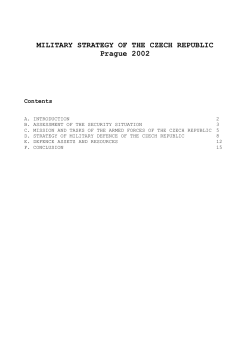 3. Military Strategy of the Czech Republic