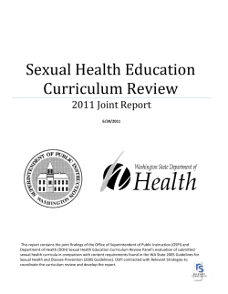 Sexual Health Education Curriculum Review