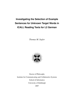 Investigating the Selection of Example Sentences for Unknown