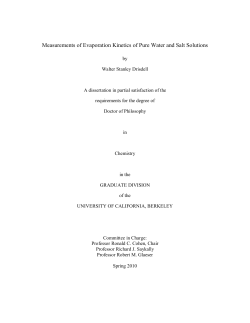 Measurements of Evaporation Kinetics of Pure Water and Salt