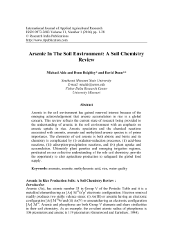 Arsenic In The Soil Environment