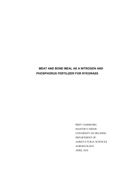 MEAT AND BONE MEAL AS A NITROGEN AND PHOSPHORUS