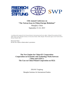 Cooperation on Economic and Technology Parks between China and