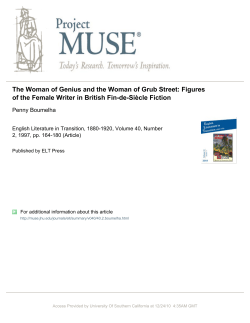 The Woman of Genius and the Woman of Grub Street