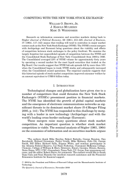 COMPETING WITH THE NEW YORK STOCK EXCHANGE