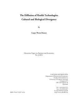 The Diffusion of Health Technologies: Cultural and Biological