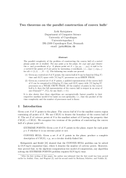 Two theorems on the parallel construction of convex hulls∗ 1