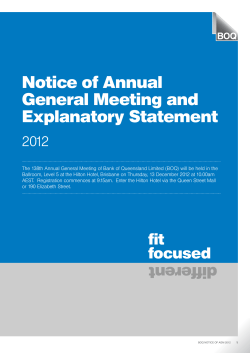 Notice of Annual General Meeting and Explanatory Statement