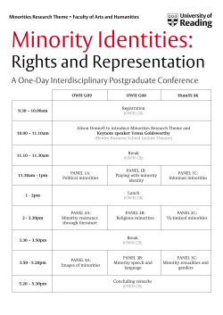 Minority Identities - University of Reading