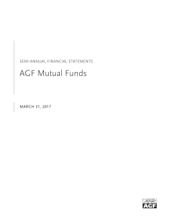 AGF Mutual Funds - Semi-Annual Report - 2016
