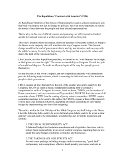 The Republican "Contract with America" (1994)
