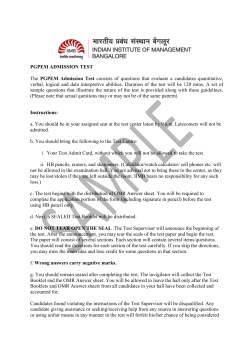 PGPEM ADMISSION TEST The PGPEM Admission Test consists of