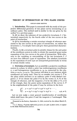 THEORY OF INTERSECTION OF TWO PLANE