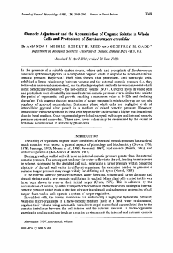Osmotic Adjustment and the Accumulation of Organic
