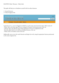 MACPfNE Online Thesaurus - Help Guide This guide will help you to