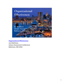 Assessing Organizational Effectiveness