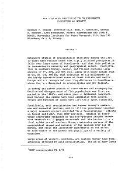 impact of acid precipitation on freshwater ecosystems on norway1