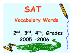 SAT Vocabulary Words