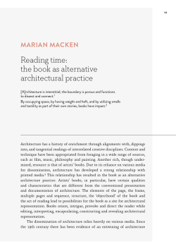 Reading time: the book as alternative architectural practice