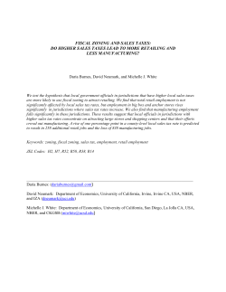 Fiscal Zoning and Sales Taxes: Do Higher Sales Taxes Lead to