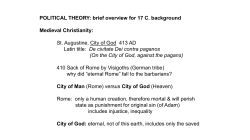 POLITICAL THEORY: brief overview for 17 C. background Medieval