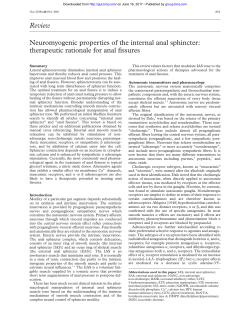 Review Neuromyogenic properties of the internal anal sphincter