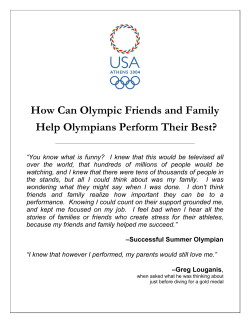 how to be an olympic parent
