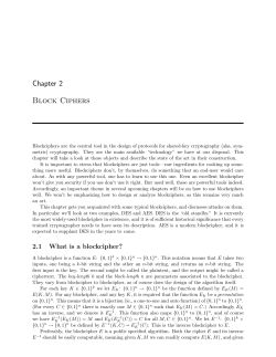 Chapter 2 Block Ciphers