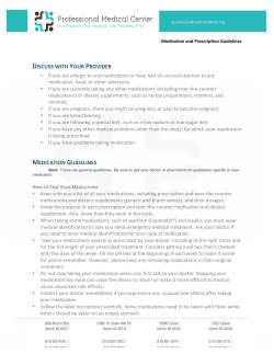 DISCUSS WITH YOUR PROVIDER MEDICATION GUIDELINES
