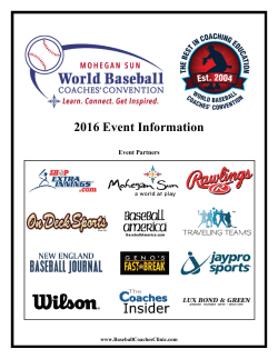 2016 Event Information - World Baseball Coaches` Convention