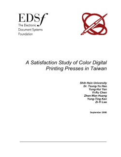 A Satisfaction Study of Color Digital Printing Presses in Taiwan