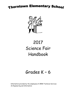 2017 Science Fair Handbook Grades K &ndash; 6