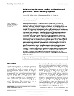 Relationship between nucleic acid ratios and growth