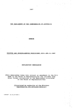 This memorandum takes into account an amendment to the