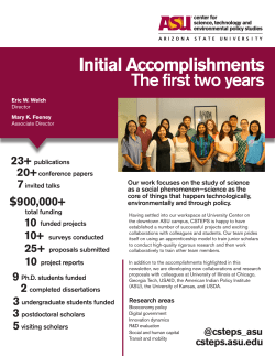 Initial Accomplishments The first two years