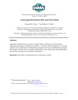 Assessing Information Bias and Food Safety