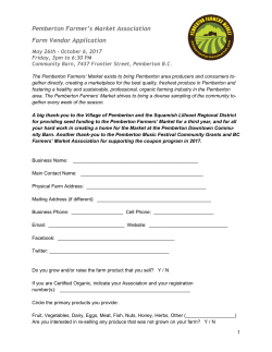 Pemberton Farmer`s Market Association Farm Vendor Application