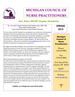 MICHIGAN COUNCIL OF NURSE PRACTITIONERS Ann Arbor