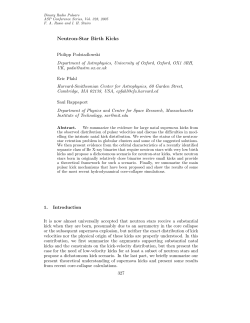 Neutron-Star Birth Kicks - CIERA