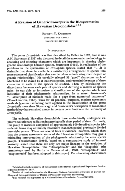 of Hawaiian Drosophilidae123
