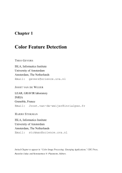 Color Feature Detection - University of Amsterdam
