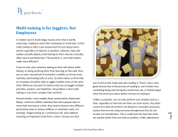 Multi-tasking is for Jugglers, Not Employees
