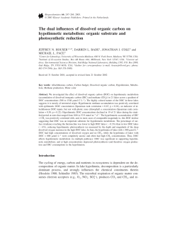 The dual influences of dissolved organic carbon on hypolimnetic