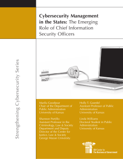 Cybersecurity Management in the States: The Emerging Role of