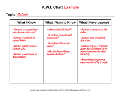 K.W.L Chart Example Topic Batman
