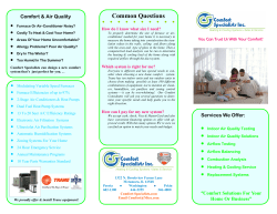 Common Questions - Comfort Specialists